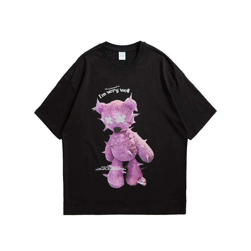 Reflective Oversized Tees Men Stylish Printing Cute Tshirt Women Tops