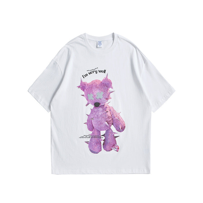 Reflective Oversized Tees Men Stylish Printing Cute Tshirt Women Tops