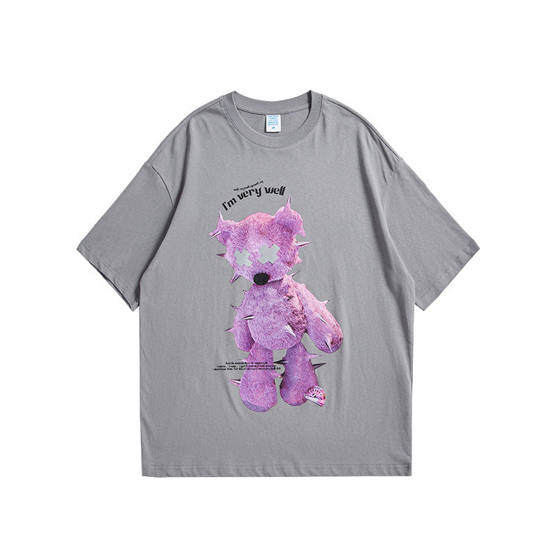 Reflective Oversized Tees Men Stylish Printing Cute Tshirt Women Tops