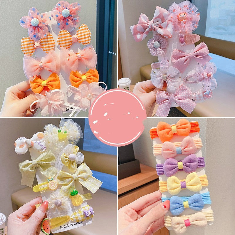 Children's Bow Hair Clip Girls Princess Super Fairy Fabric Flower Clip