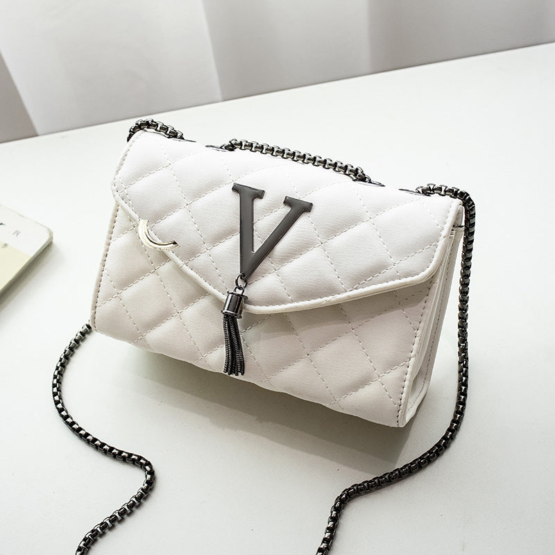 Bags for women elegant rhombus small square bags 2021 new fashion tassel decorative chain shoulder crossbody bag trendy