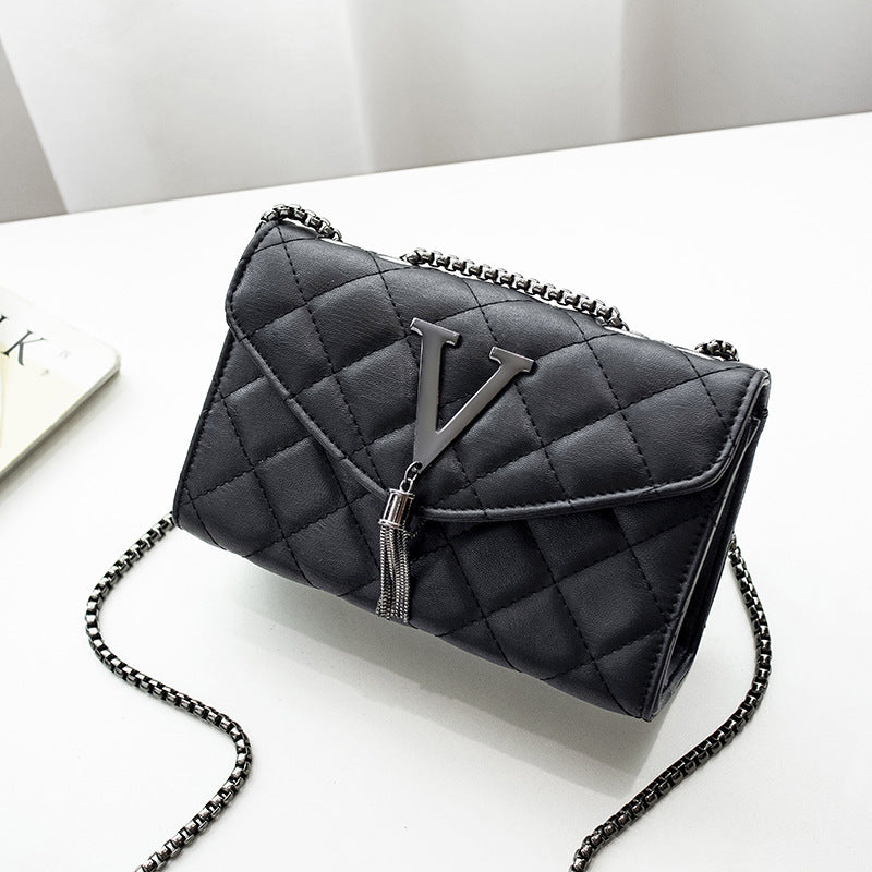 Bags for women elegant rhombus small square bags 2021 new fashion tassel decorative chain shoulder crossbody bag trendy