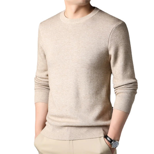 Men's cozy fashion autumn/winter solid kntted sweaters.