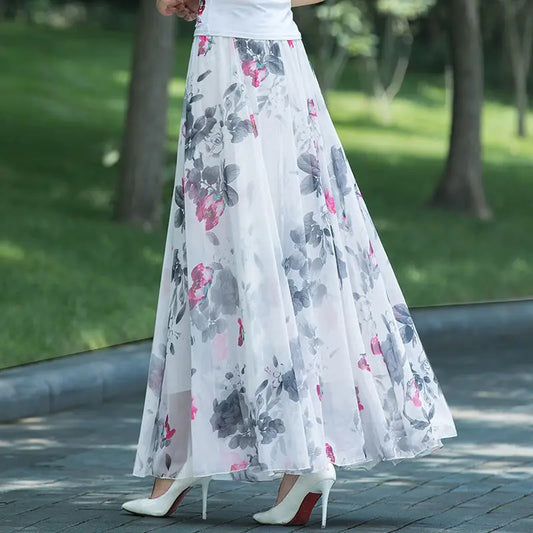 Elegant Comfort: Women's High-Waist Midi Skirt - Perfect for Summer & Autumn