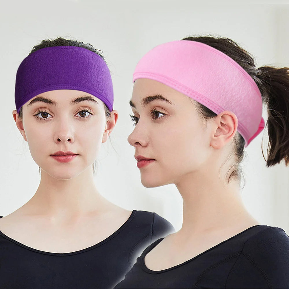 Adjustable spa headband for women's facial care needs.