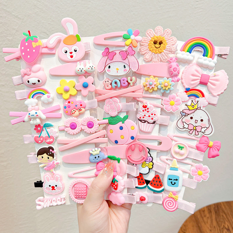 Children's Bow Hair Clip Girls Princess Super Fairy Fabric Flower Clip