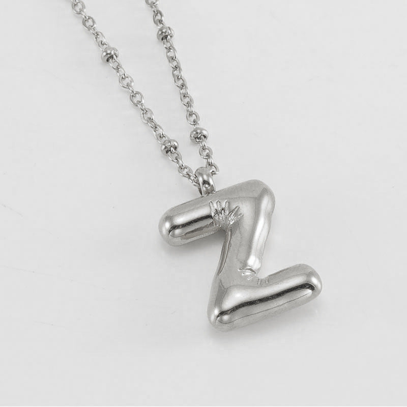 Women's Fashion Bubble Letter Pendant Letter Necklace