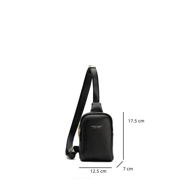 Pu Women's Simple Single Shoulder Crossbody Bag Wide Shoulder Strap Female