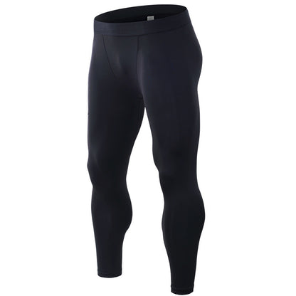 Men's Elastic Quick Drying All Black Tight Sports Pants