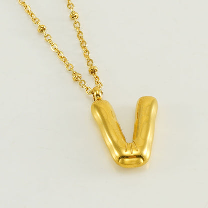 Women's Fashion Bubble Letter Pendant Letter Necklace