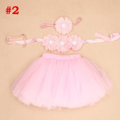 Children's Chiffon Flower Baby Suit