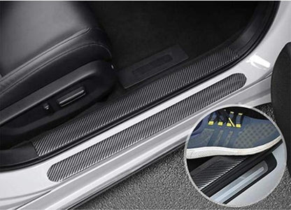 Automobile Threshold Bar Anti-stick General Door Side Bumper Stickers Universal Modified Pedal Trim Strips Carbon Fiber Pattern