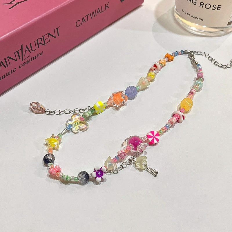 Baroque XINGX Colorful Twin Pearl Necklace