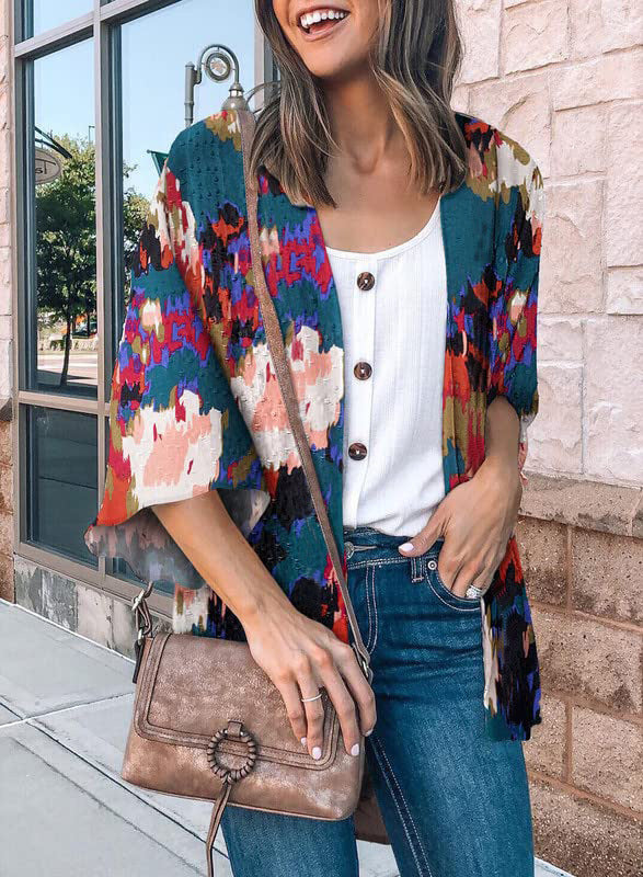 Women's Fashion Printing Coat Top