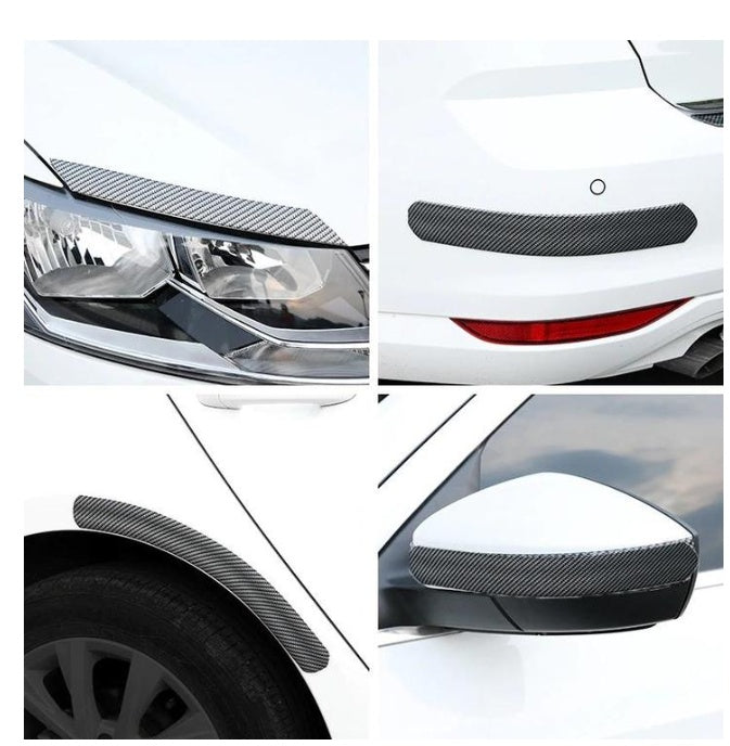 Automobile Threshold Bar Anti-stick General Door Side Bumper Stickers Universal Modified Pedal Trim Strips Carbon Fiber Pattern