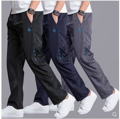 Polyester Slippery Loose Thin Section Breathable Quick-Drying Weatherproof Straight Mesh Pants