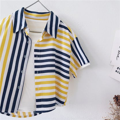 Boys' Summer Children'S Short-Sleeved Shirts And Children'S Tops