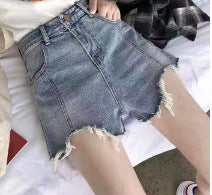 Fashionable And Simple Side Slit Denim Skirt