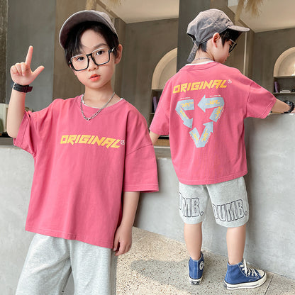 Summer Big Boy Handsome Tops, Children's Summer Clothes, Thin Style, Western Style