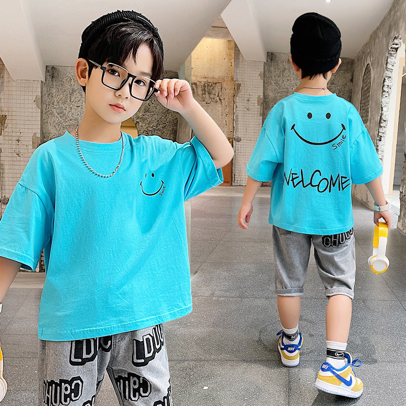 Summer Big Boy Handsome Tops, Children's Summer Clothes, Thin Style, Western Style