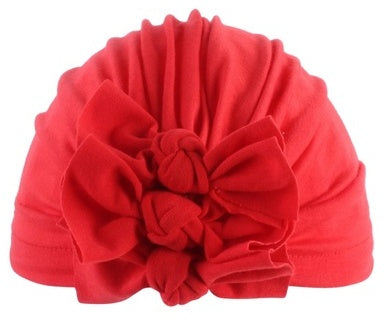 Pleated bowknot baby hat