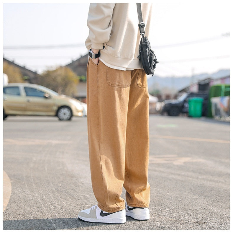 Cotton Pants Men's Casual Straight-leg Pants