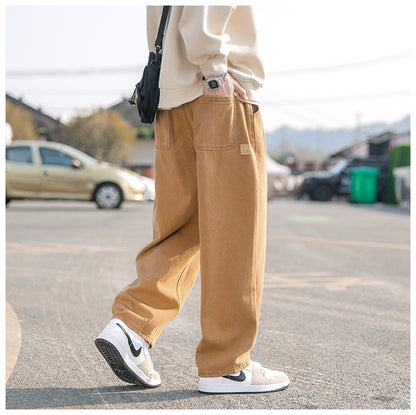 Cotton Pants Men's Casual Straight-leg Pants