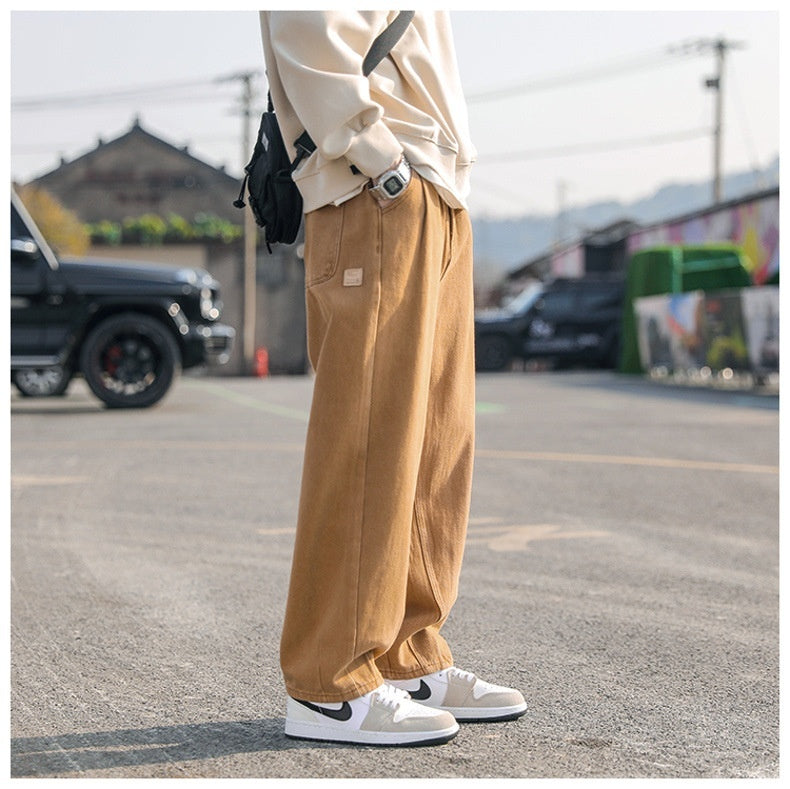 Cotton Pants Men's Casual Straight-leg Pants