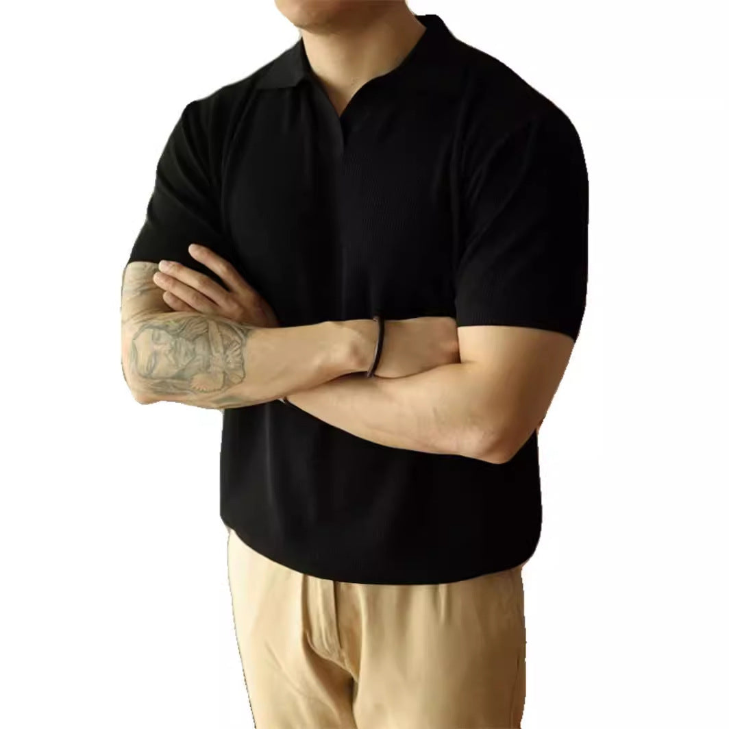 Men's V-neck Polo Shirt, Men's Design Sense Shirt