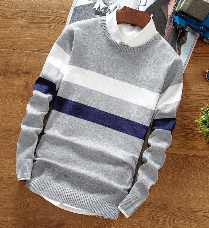 Winter sweater men's round neck sweater Trendy student pullover sweater men's clothing