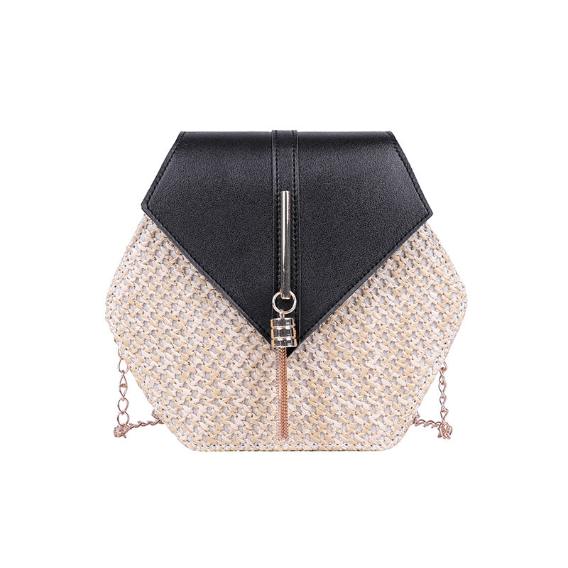 Factory direct sales on ins new women's bag new style 2020 fashion straw tassel chain bag all-match single shoulder Messenger bag