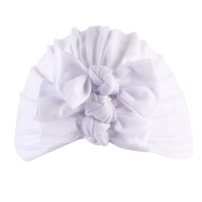 Pleated bowknot baby hat