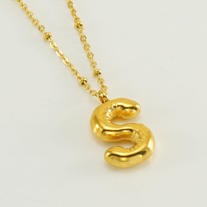 Women's Fashion Bubble Letter Pendant Letter Necklace