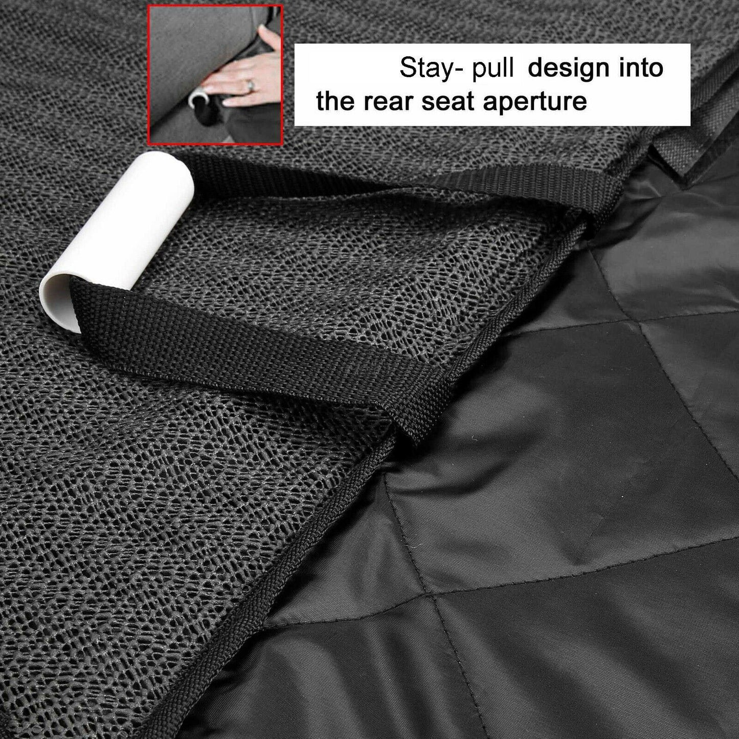 Seat Cover Rear Back Car Pet Dog Travel Waterproof Bench Protector Luxury -Black