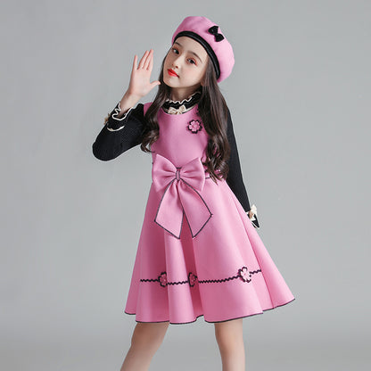 Children's vest and woolen skirt