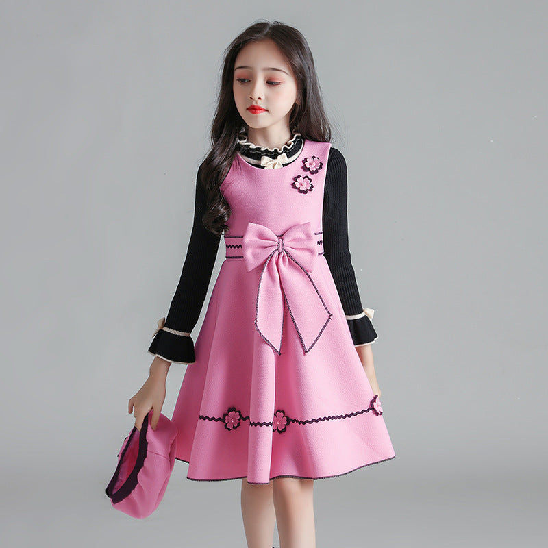 Children's vest and woolen skirt