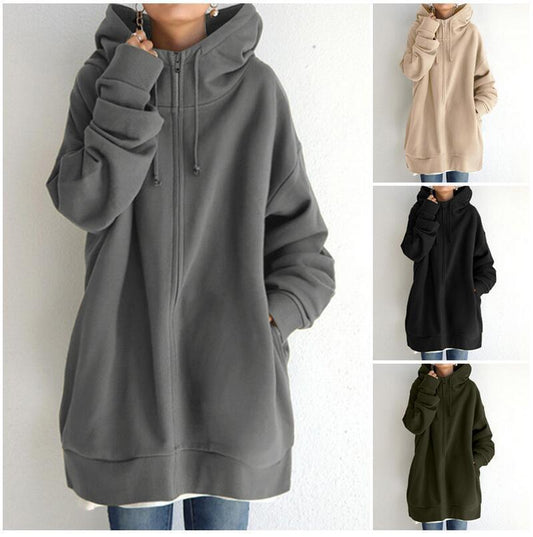 Women's Fuzzy Hoodies Long Sport Pullover Hoodie Full-Zip Hoodie Sweatshirt