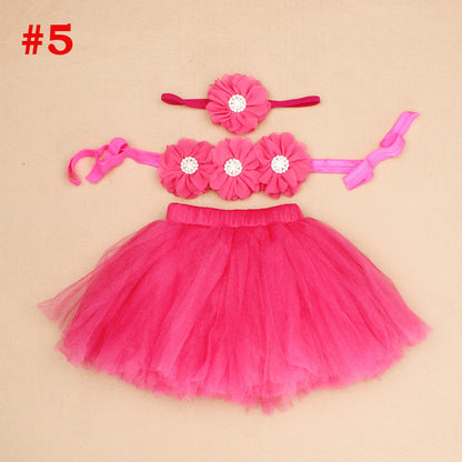 Children's Chiffon Flower Baby Suit