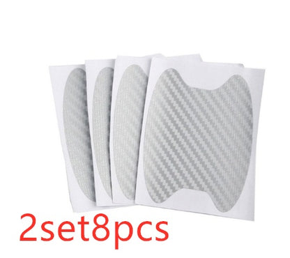 4pcs Set Of Door Stickers Carbon Fiber Scratch-resistant Car Handle Stickers