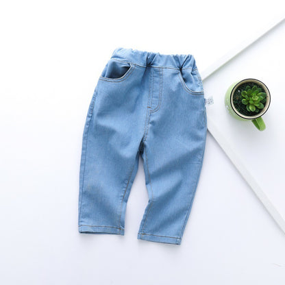 Children's casual straight jeans