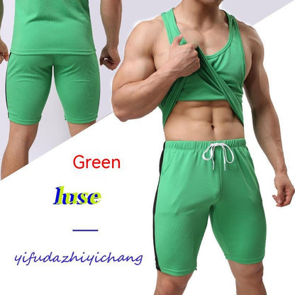 Men's Sports Color Matching Fashion Quick-drying Lace-up Pants