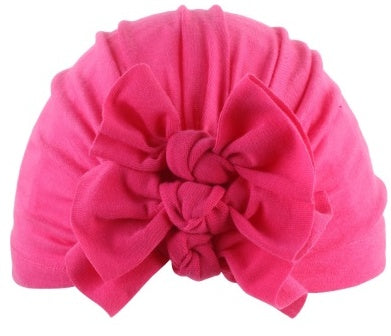 Pleated bowknot baby hat