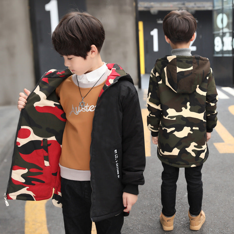 Camouflage thickened plus velvet windbreaker tide