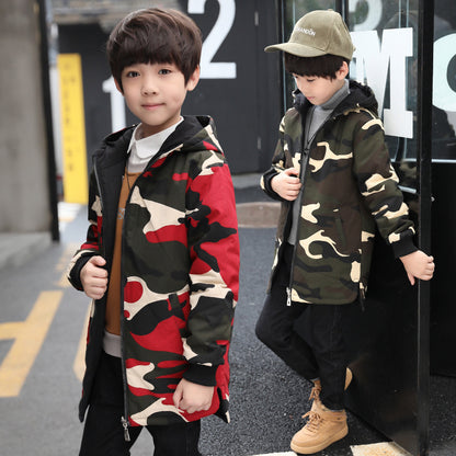 Camouflage thickened plus velvet windbreaker tide