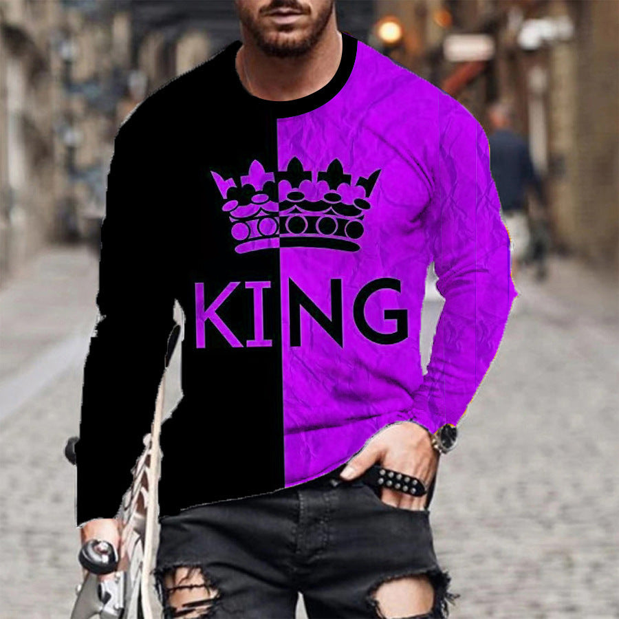 Men's Plus Size Long-sleeved T-shirt 3D Digital Printing Fashion