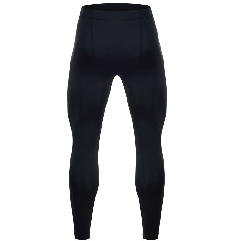 Men's Elastic Quick Drying All Black Tight Sports Pants