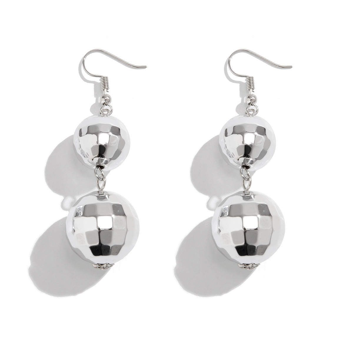 Disco Ball Lamp Round Beads Eardrops Stud Earrings Female Fashion