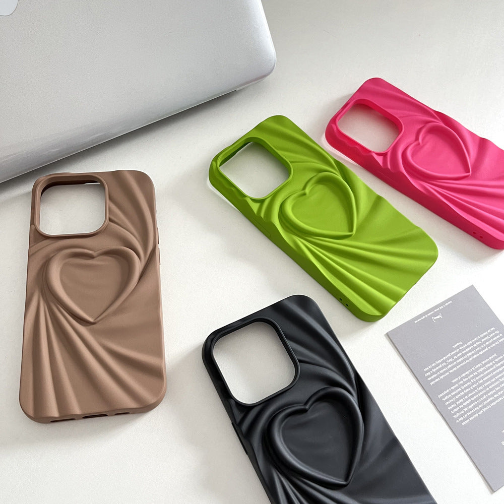 Creative Pleated Love Phone Case