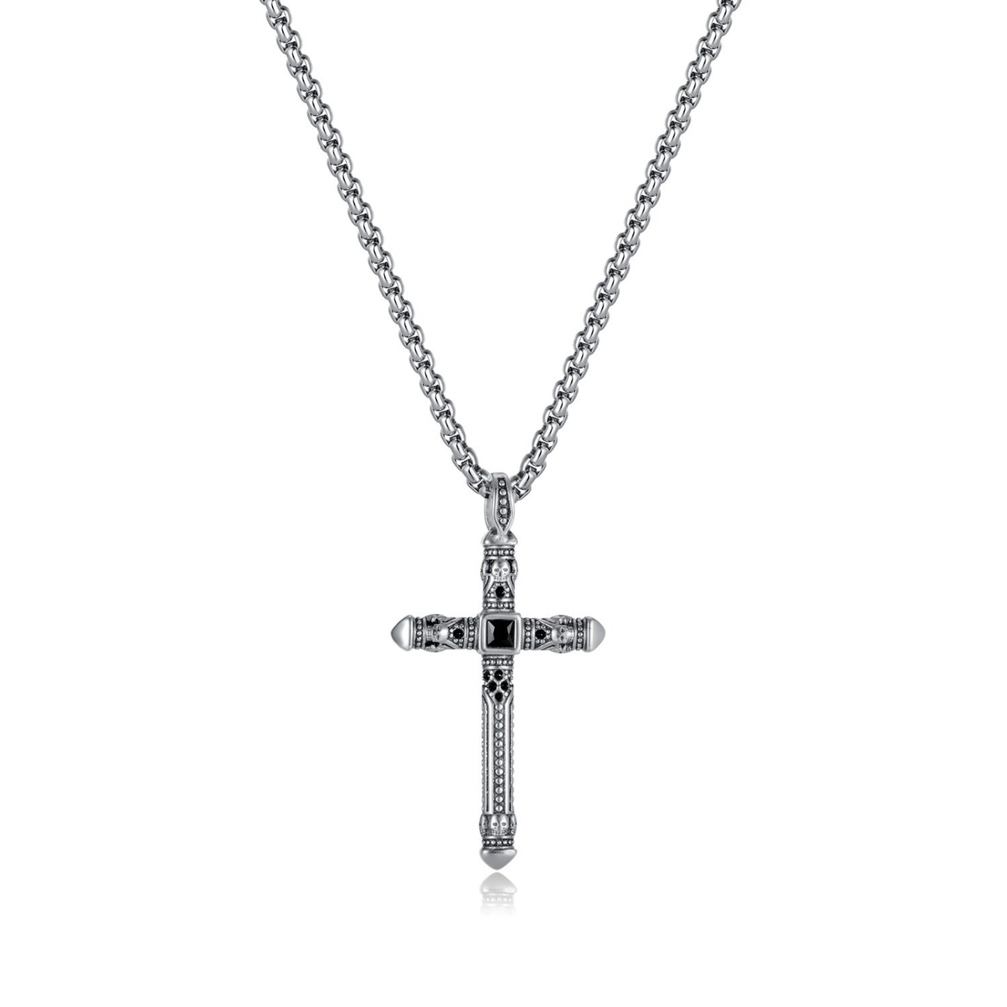 Vintage Cross Titanium Steel Pendant Necklace