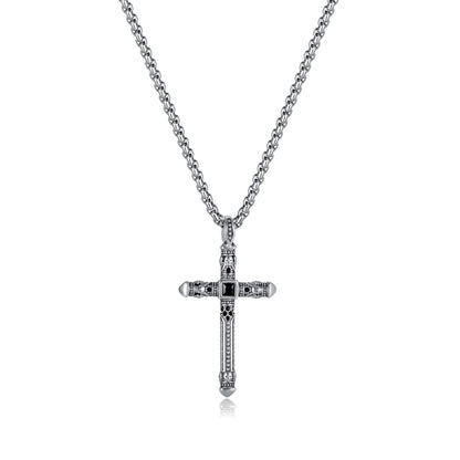 Vintage Cross Titanium Steel Pendant Necklace